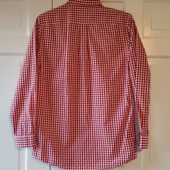 VINEYARD VINES RED WHITE GINGHAM CHECK WHALE BUTTON UP SHIRT 100% COTTON BOYS XL - Picture 4 of 8